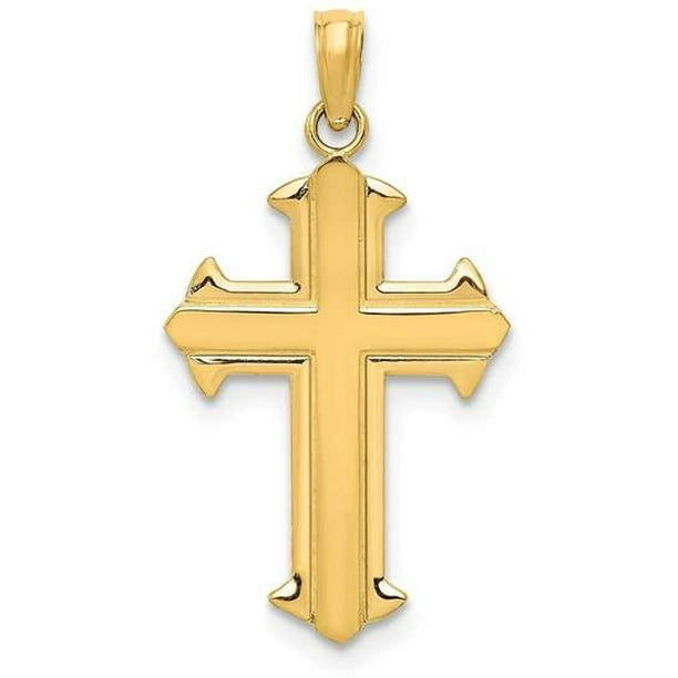 14k Yellow Gold Passion Cross Pendant 